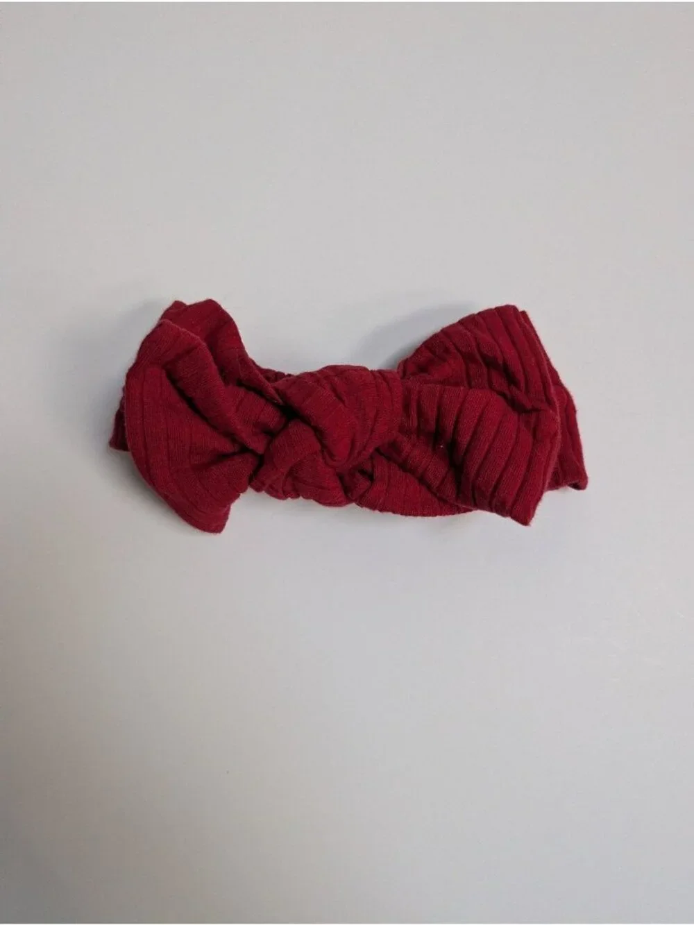 Kate Quinn Organic Cotton Wide Rib Large Bow Headband Red